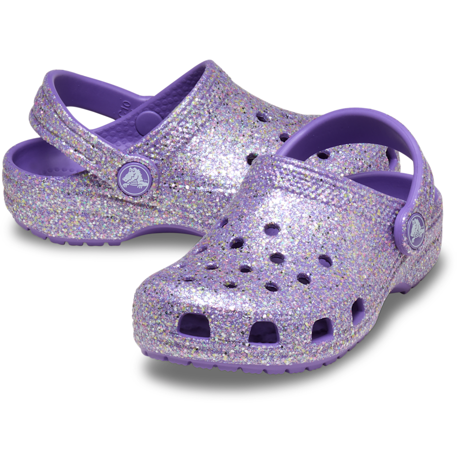 Crocs Toddler Classic Fantasy Glitter Clog — Purple