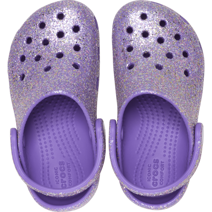 Crocs Toddler Classic Fantasy Glitter Clog — Purple