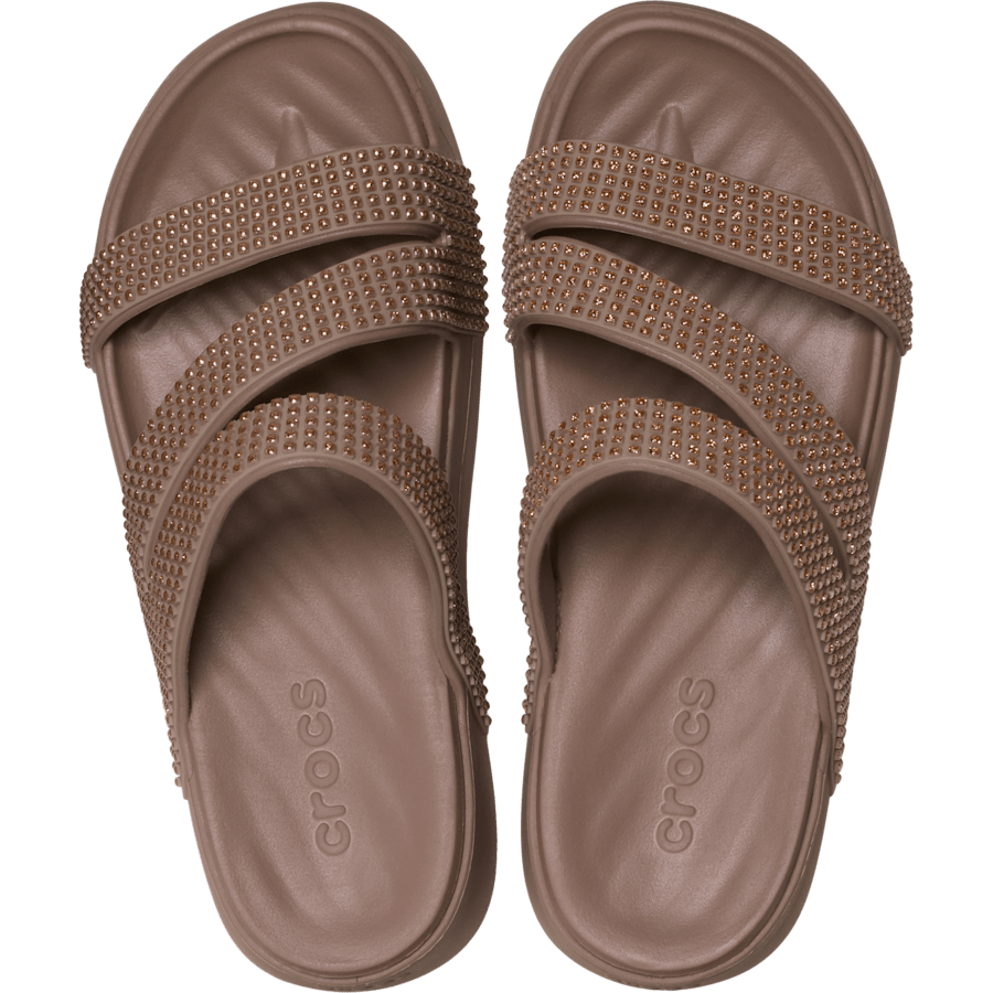 Latte Getaway Strappy Gems Sandal - Draufsicht - Crocs