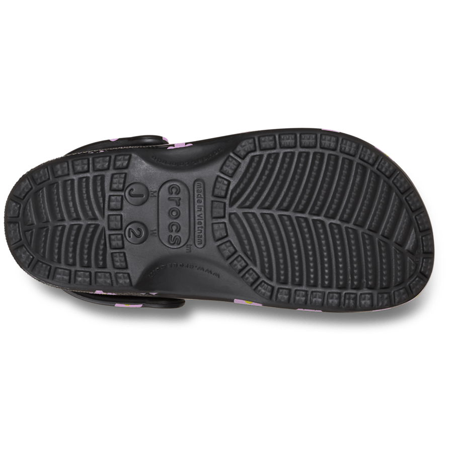 Crocs Kids' Classic Flower Clog — Black