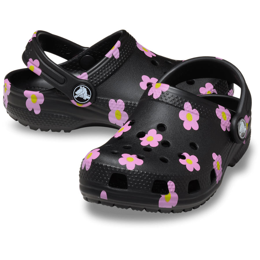 Black Toddler Classic Flower Clog - Pair - Crocs