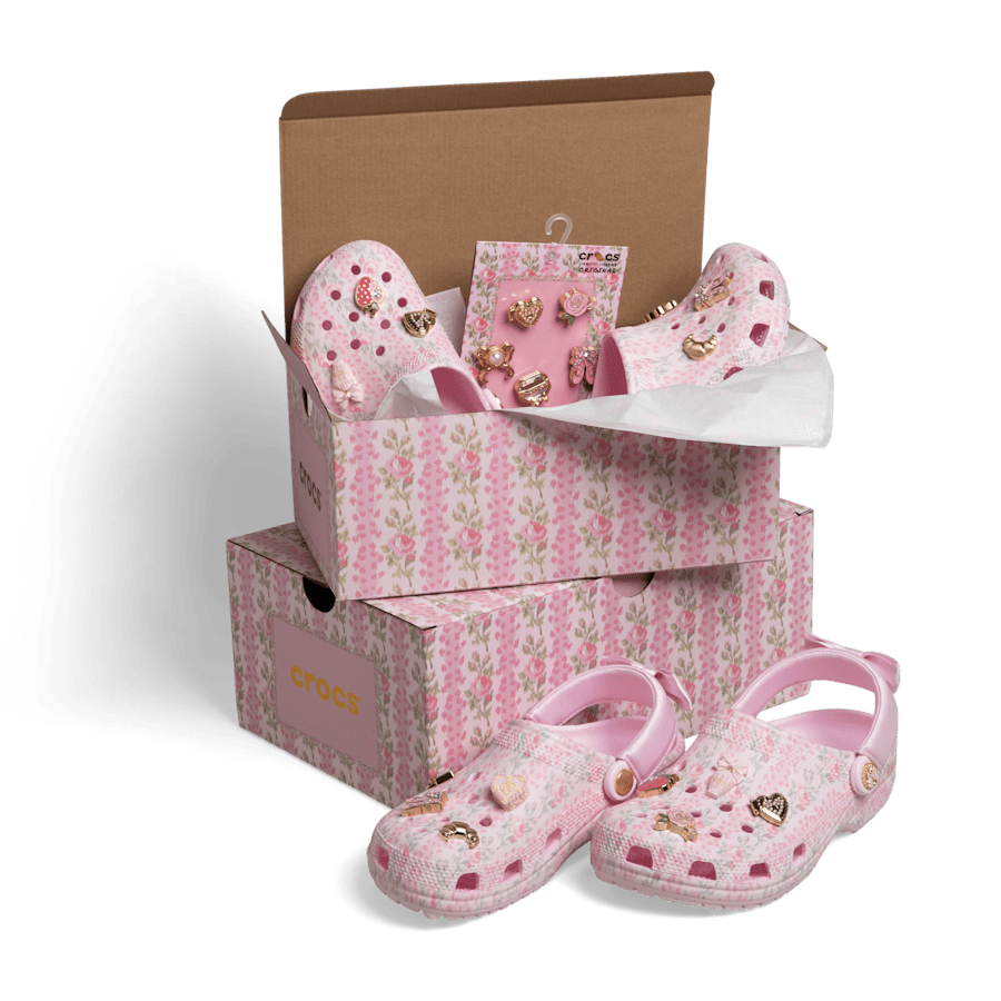 Pink Milk LoveShackFancy Classic Clog - Angle - Crocs