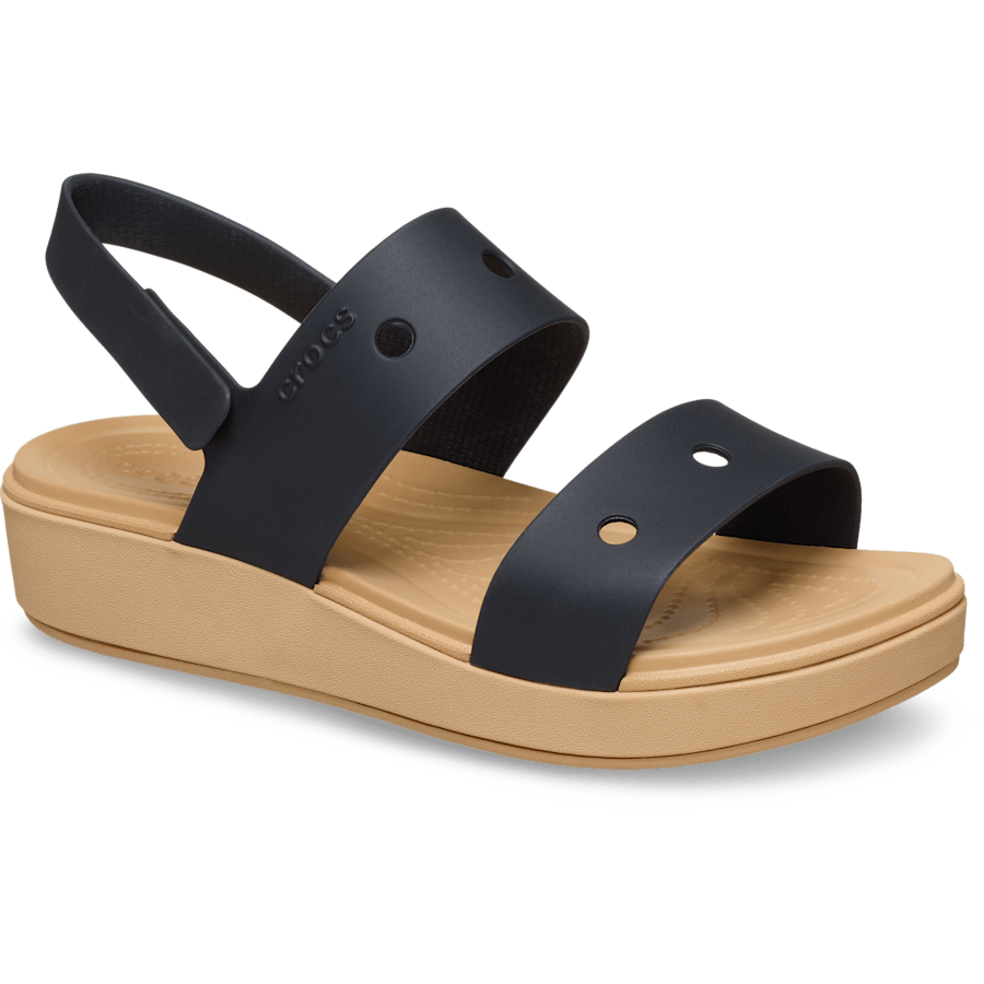 Black/Cashew Kids' Brooklyn Sandal - Schrägsicht - Crocs