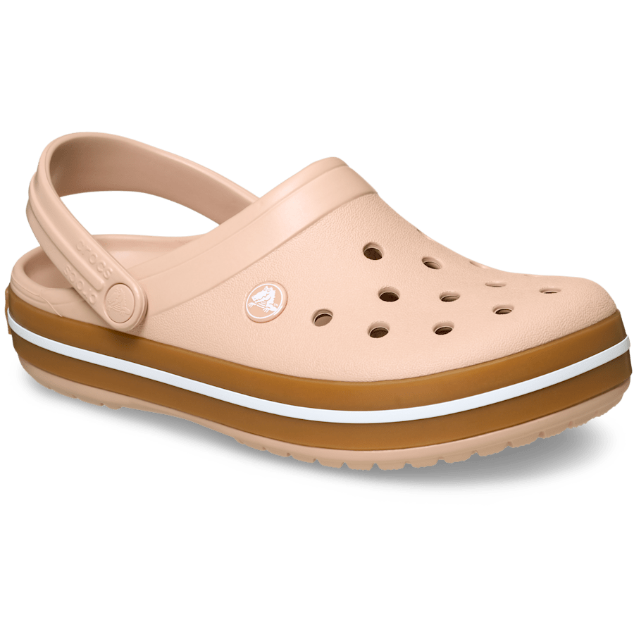Gris Pâle Rosé Crocband Gum Clog - Angle - Crocs