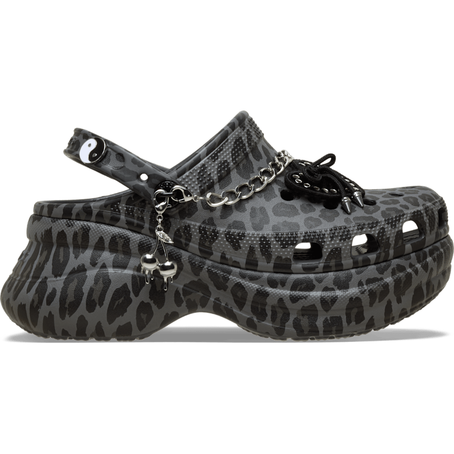 Black / Leopard Bae Leopard Clog - Side - Crocs
