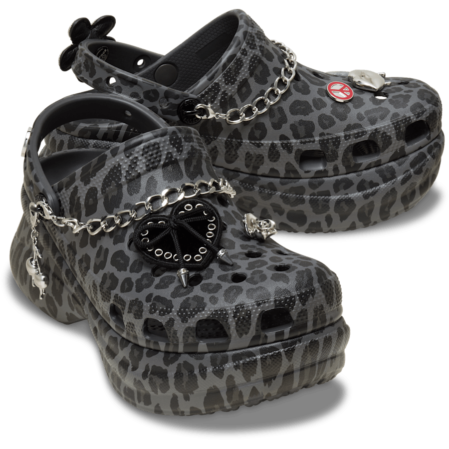 Black / Leopard Bae Leopard Clog - Pair - Crocs