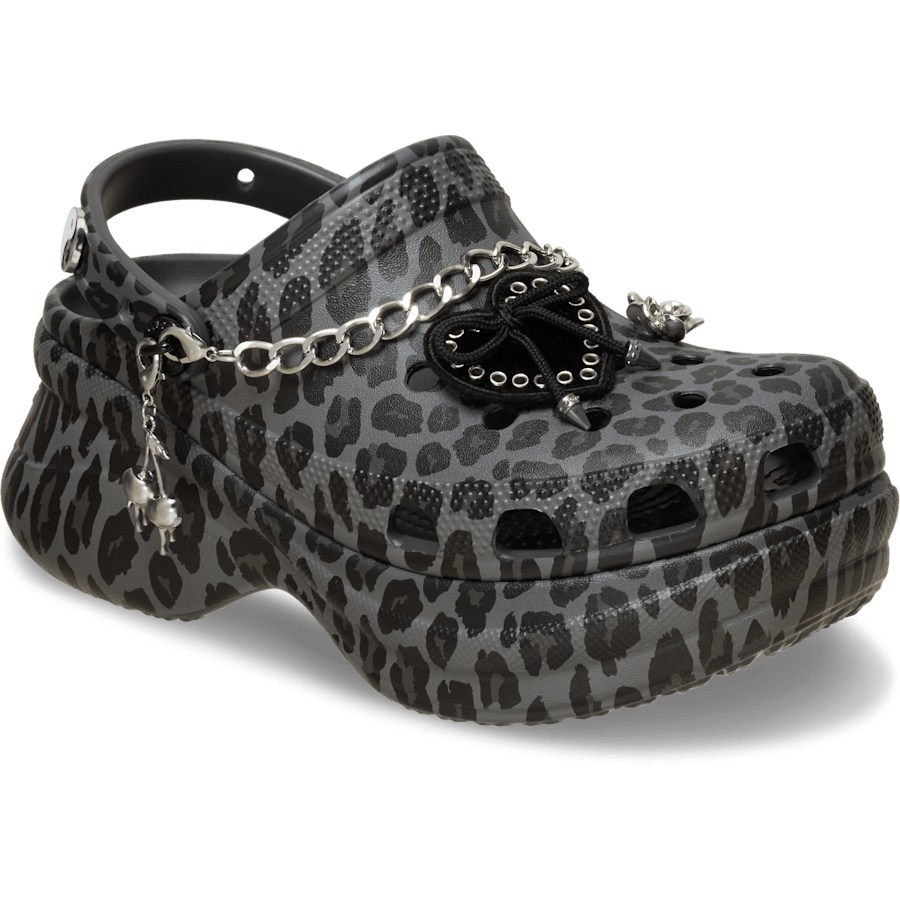 Black / Leopard Bae Leopard Clog - Angle - Crocs