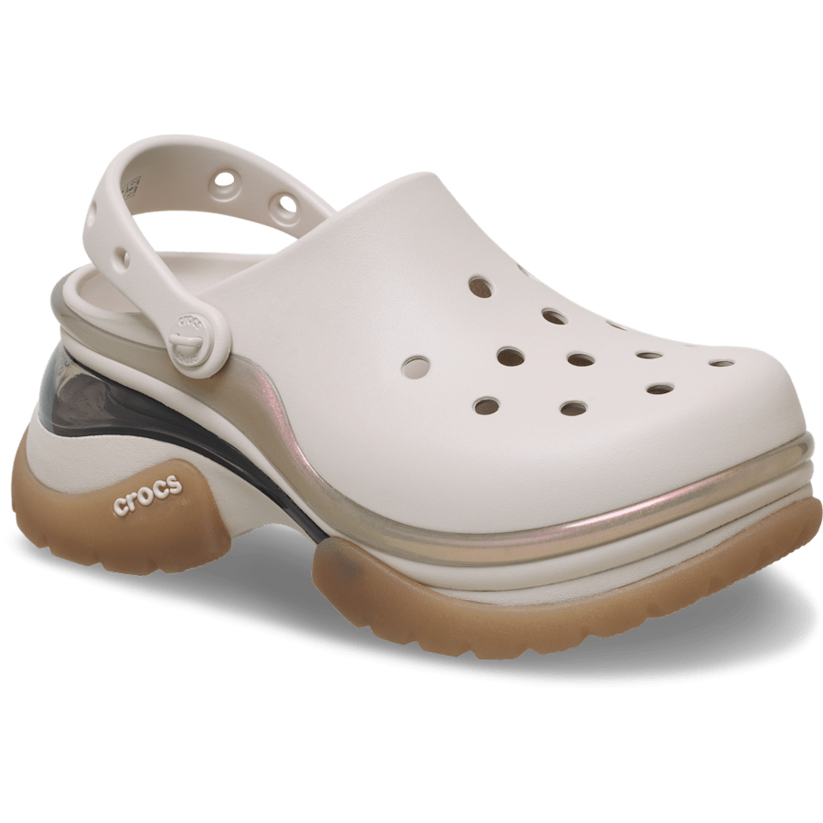 Cocoa Crème スーパー ベイ クロッグ - アングル - Crocs