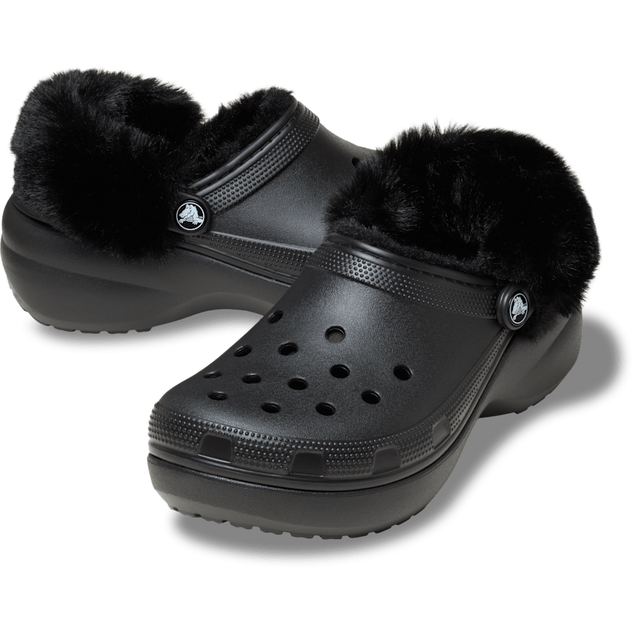 Black Classic Platform Fuzz Lined Clog - Paire - Crocs