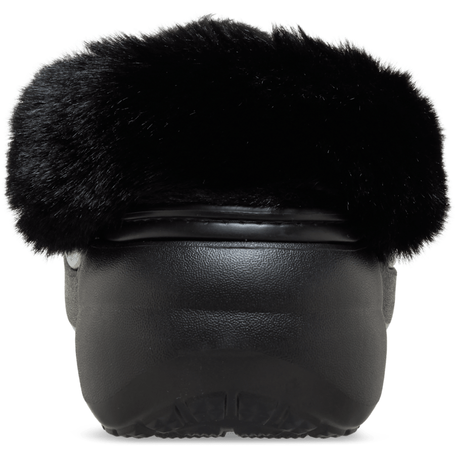 Black Classic Platform Fuzz Lined Clog - En arrière - Crocs
