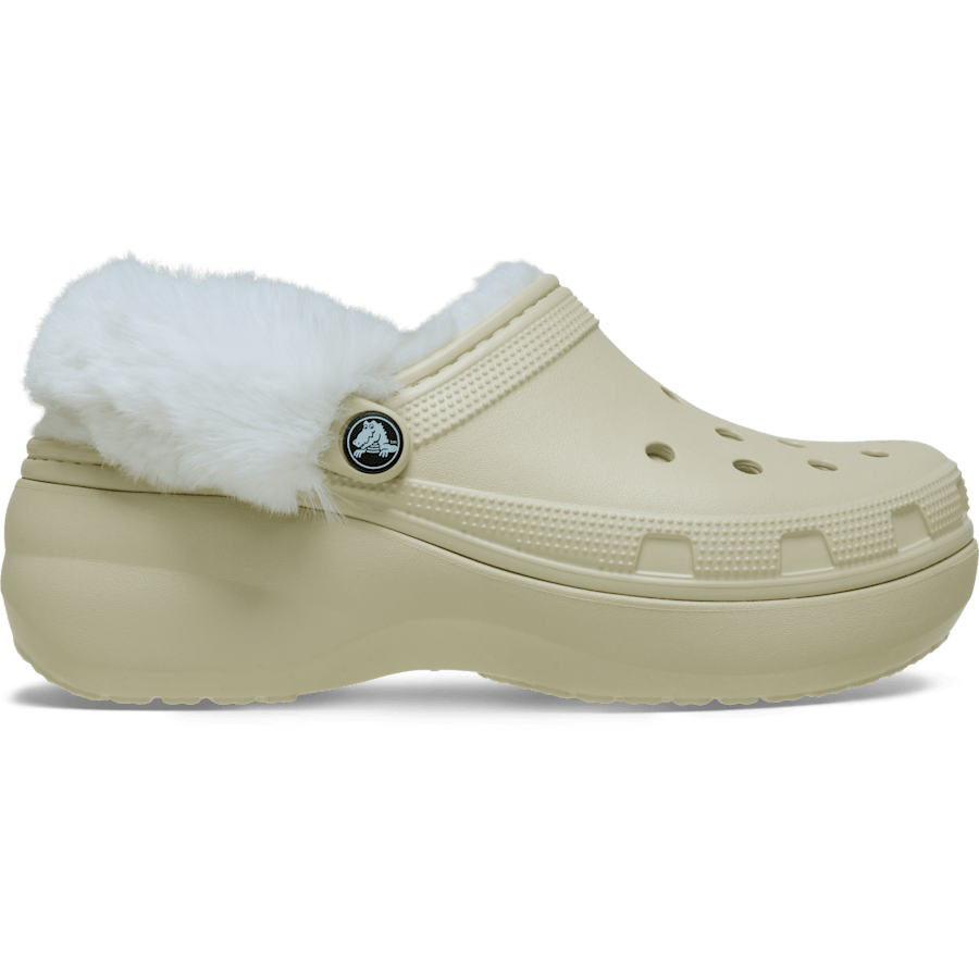 Bone Classic Platform Fuzz Lined Clog - Side - Crocs