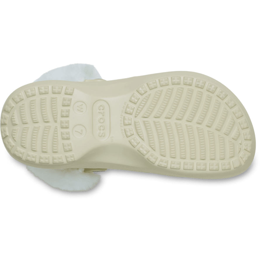 Bone Classic Platform Fuzz Lined Clog - Bottom - Crocs