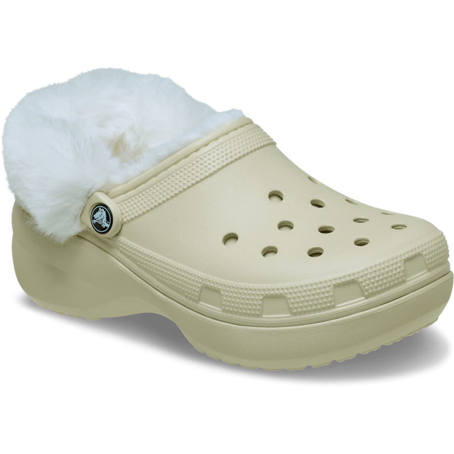 Bone Classic Platform Fuzz Lined Clog - Angle - Crocs