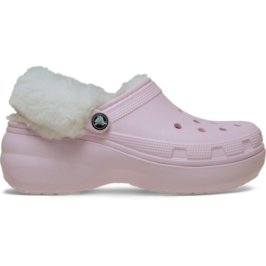 Pink Milk Classic Platform Fuzz Lined Clog - Side - Crocs
