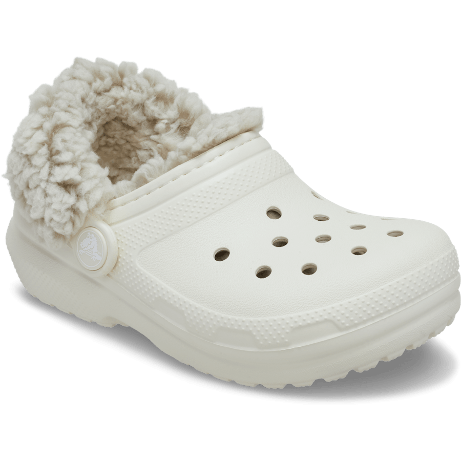 Summit White Kids’ Classic Fleece Lined Clog - Angle - Crocs