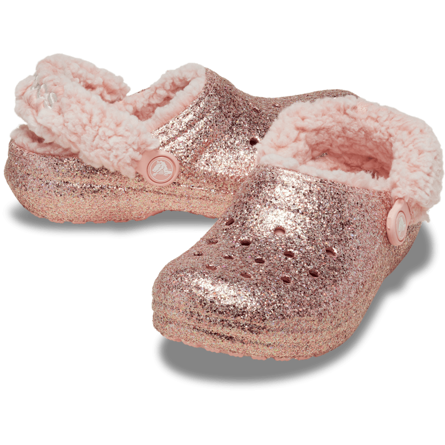 Powder Pink Kids’ Classic Fleece Lined Chunky Glitter Clog - Paire - Crocs
