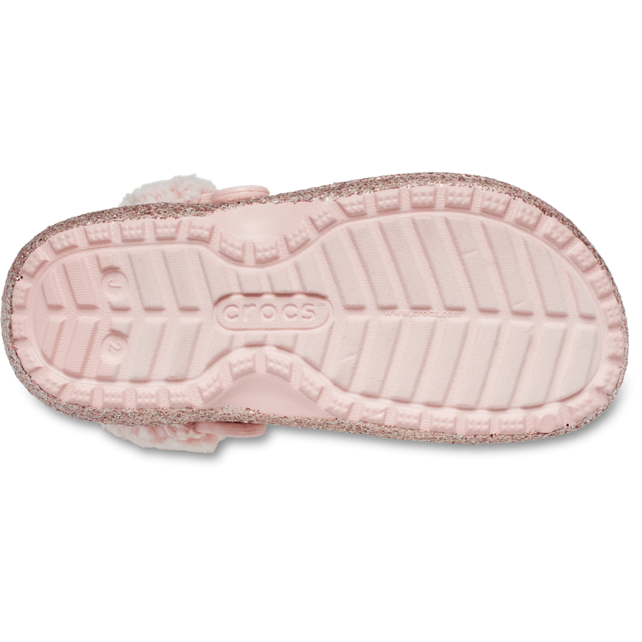 Powder Pink Kids’ Classic Fleece Lined Chunky Glitter Clog - Dessous - Crocs