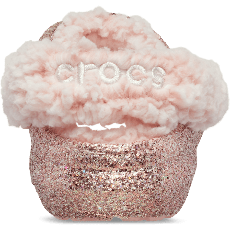 Powder Pink Kids’ Classic Fleece Lined Chunky Glitter Clog - En arrière - Crocs