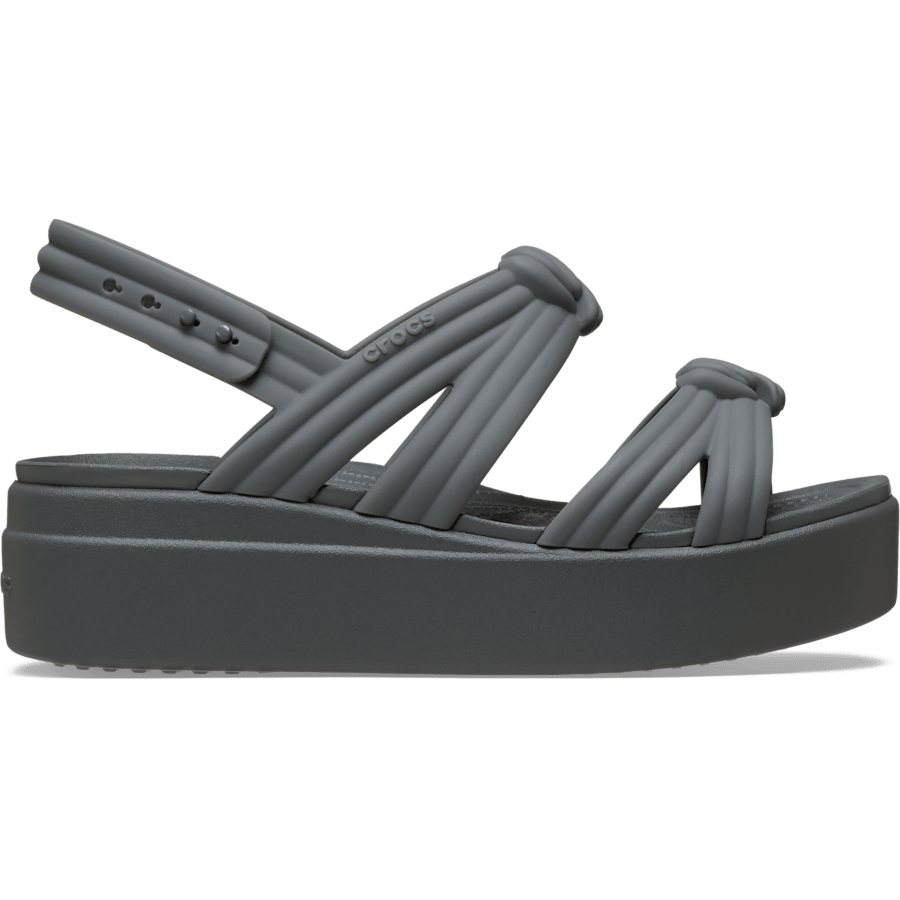 Crocs Brooklyn Low Wedge Knot Sandal — Carbon