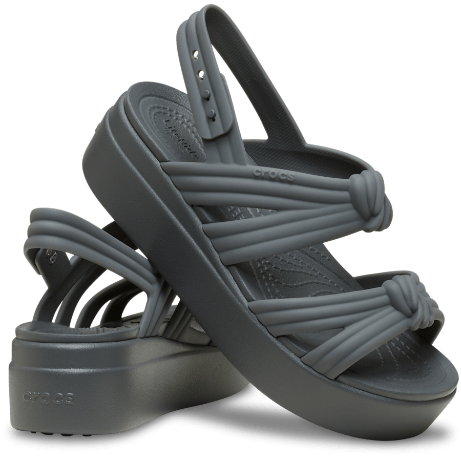 Crocs Brooklyn Low Wedge Knot Sandal — Carbon