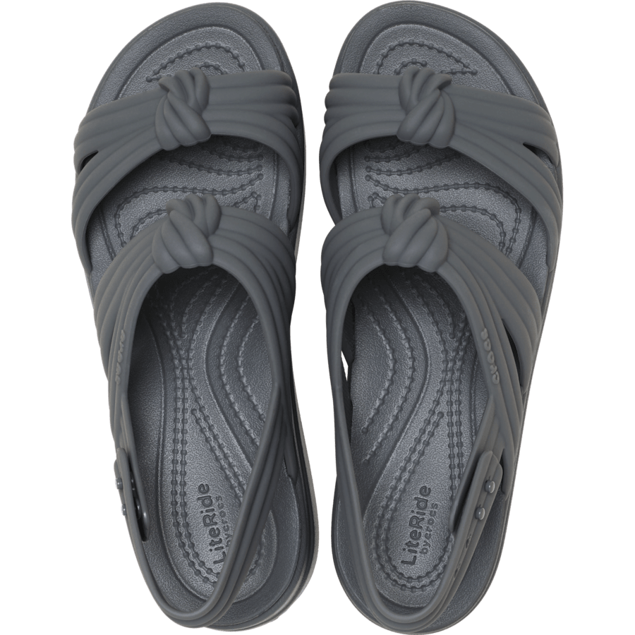 Crocs Brooklyn Low Wedge Knot Sandal — Carbon