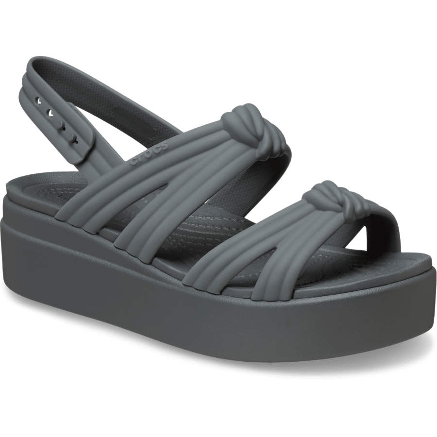 Crocs Brooklyn Low Wedge Knot Sandal — Carbon