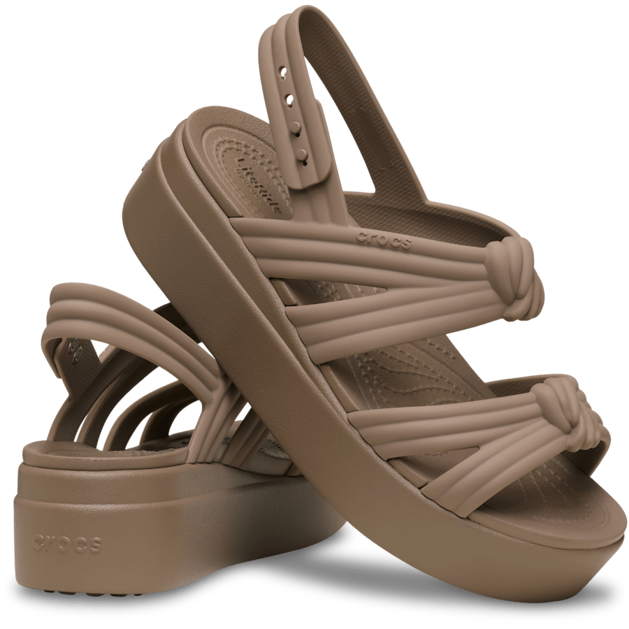 Crocs Brooklyn Low Wedge Knot Sandal — Latte