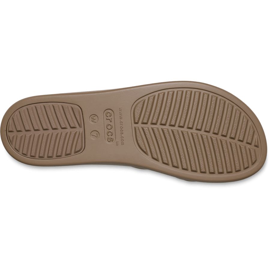 Crocs Brooklyn Low Wedge Knot Sandal — Latte