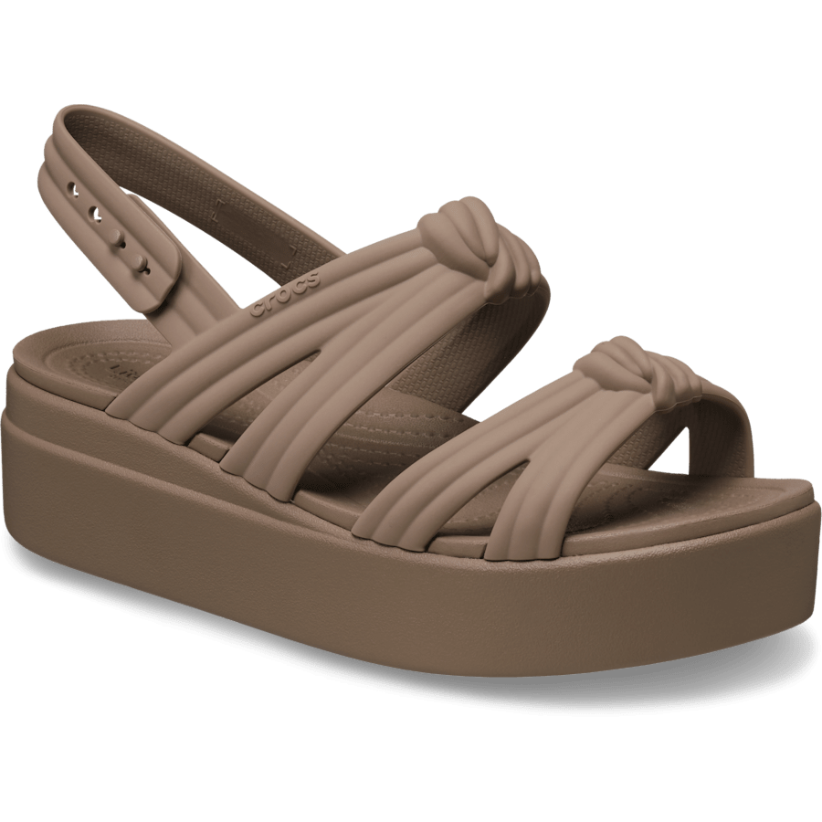 Crocs Brooklyn Low Wedge Knot Sandal — Latte