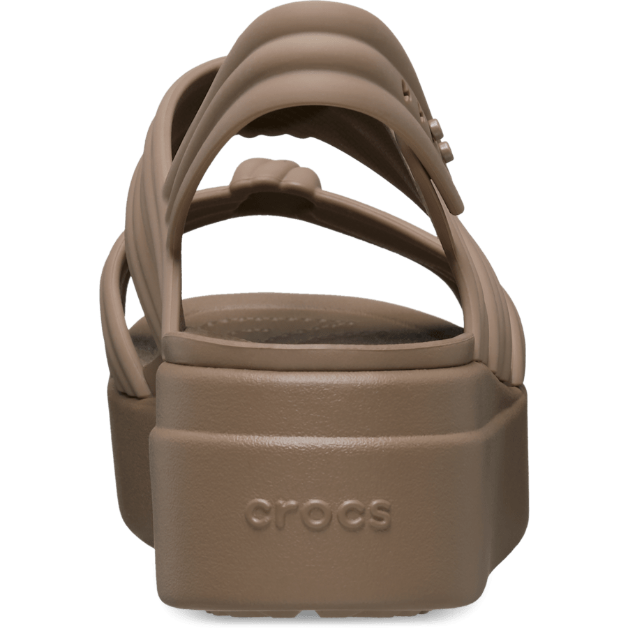 Crocs Brooklyn Low Wedge Knot Sandal — Latte
