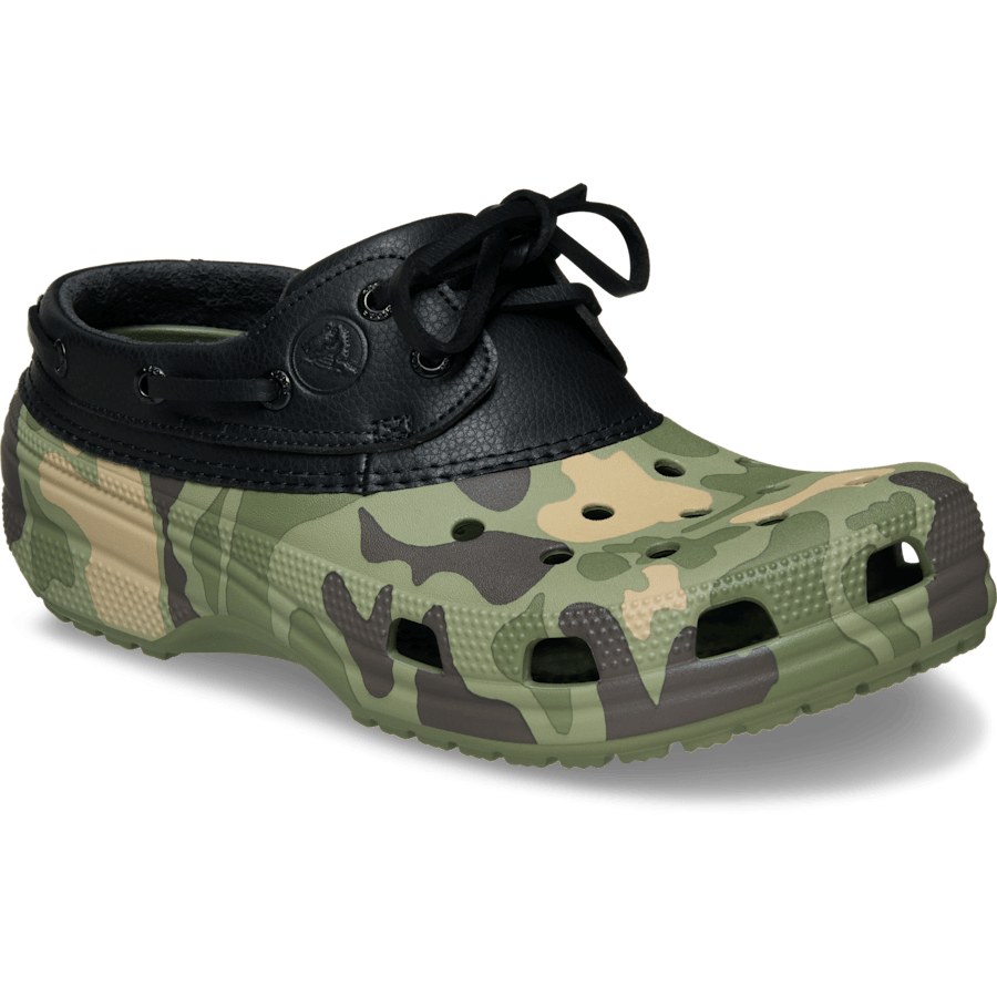 Noir/Cargo Classic Duck Camo Boat Shoe - Angle - Crocs
