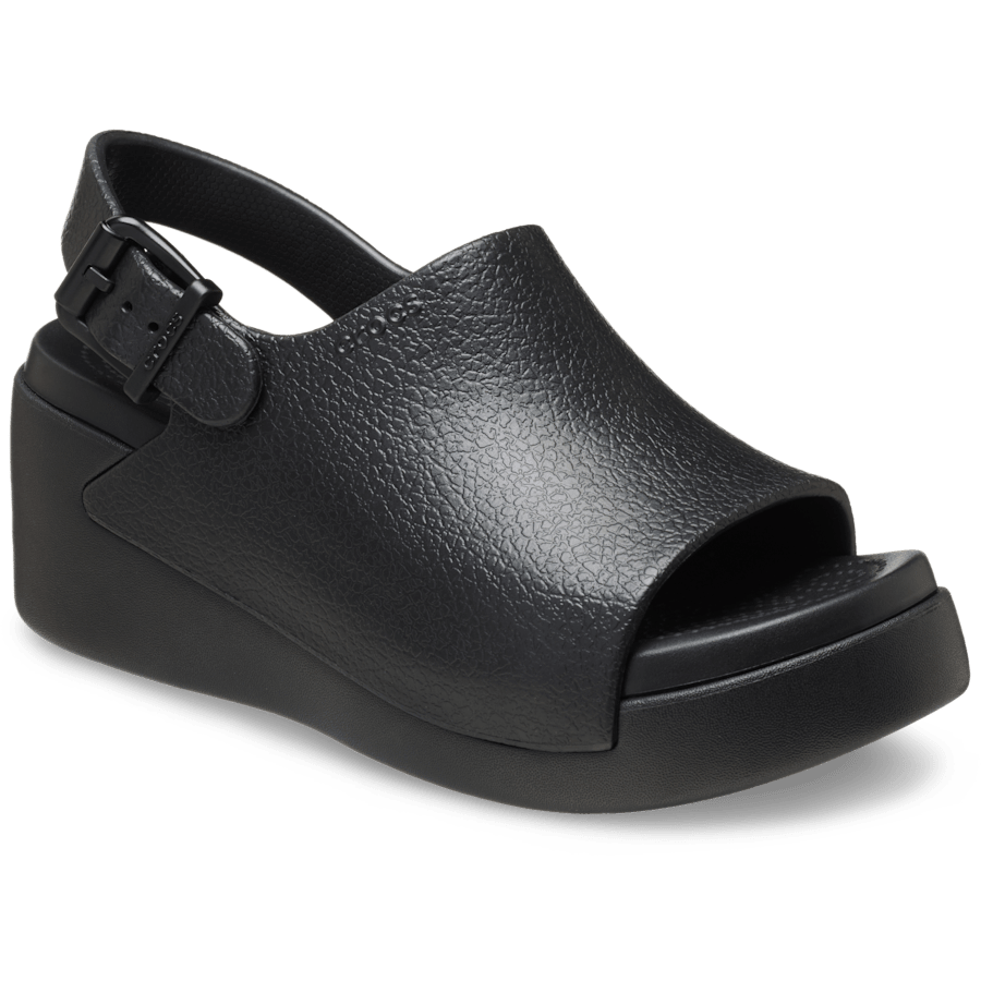 Noir Dylan Platform Slide - Angle - Crocs