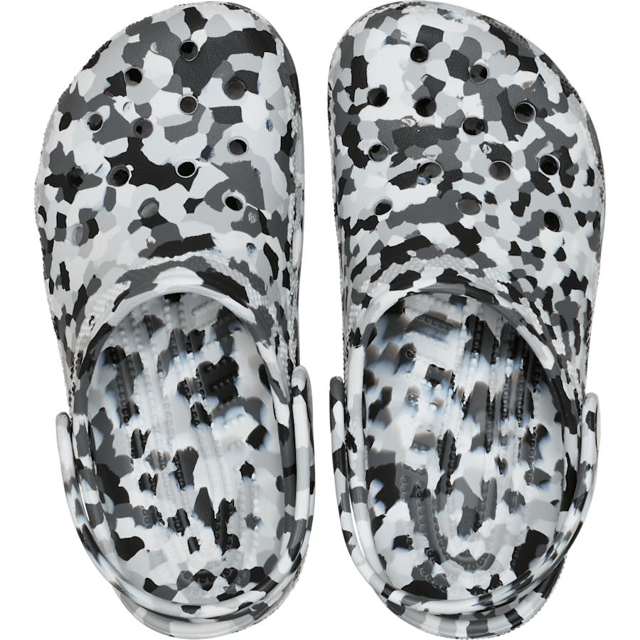 Crocs Kids' Classic Confetti Clog — Black / White