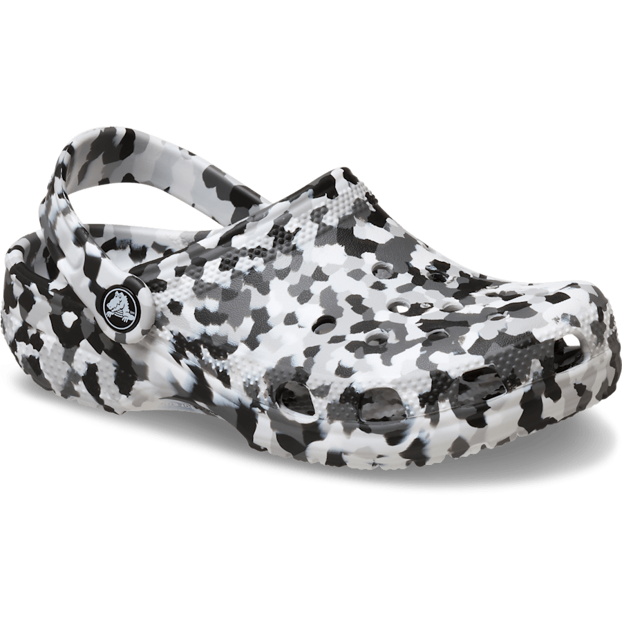 Crocs Kids' Classic Confetti Clog — Black / White