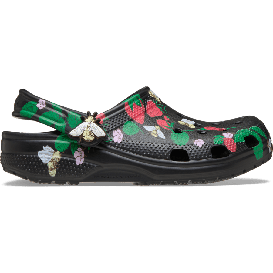 Crocs Classic Berries & Bees Clog — Black