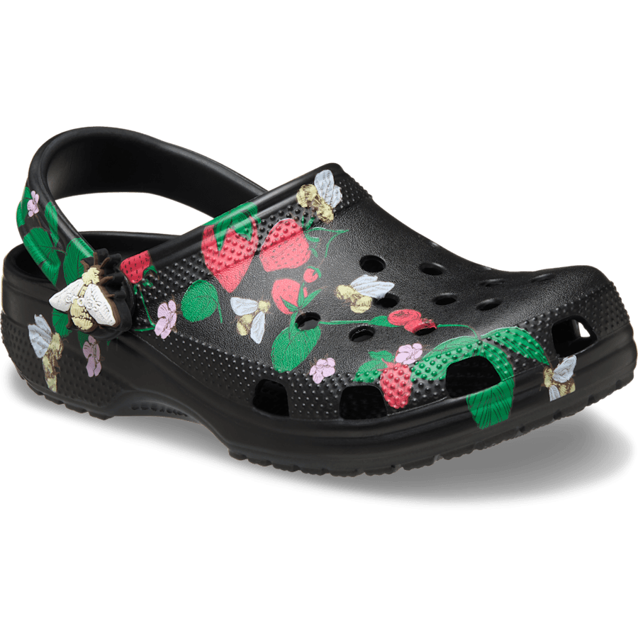 Crocs Classic Berries & Bees Clog — Black