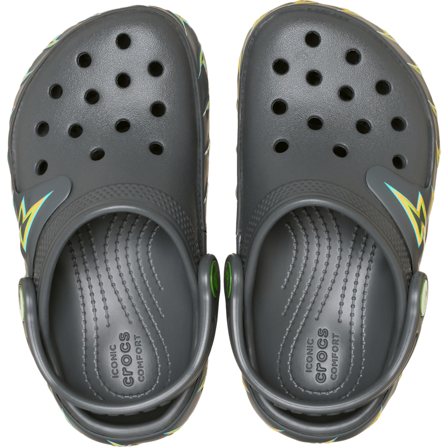 Crocs Toddler Classic Bolt Lights Clog — Carbon