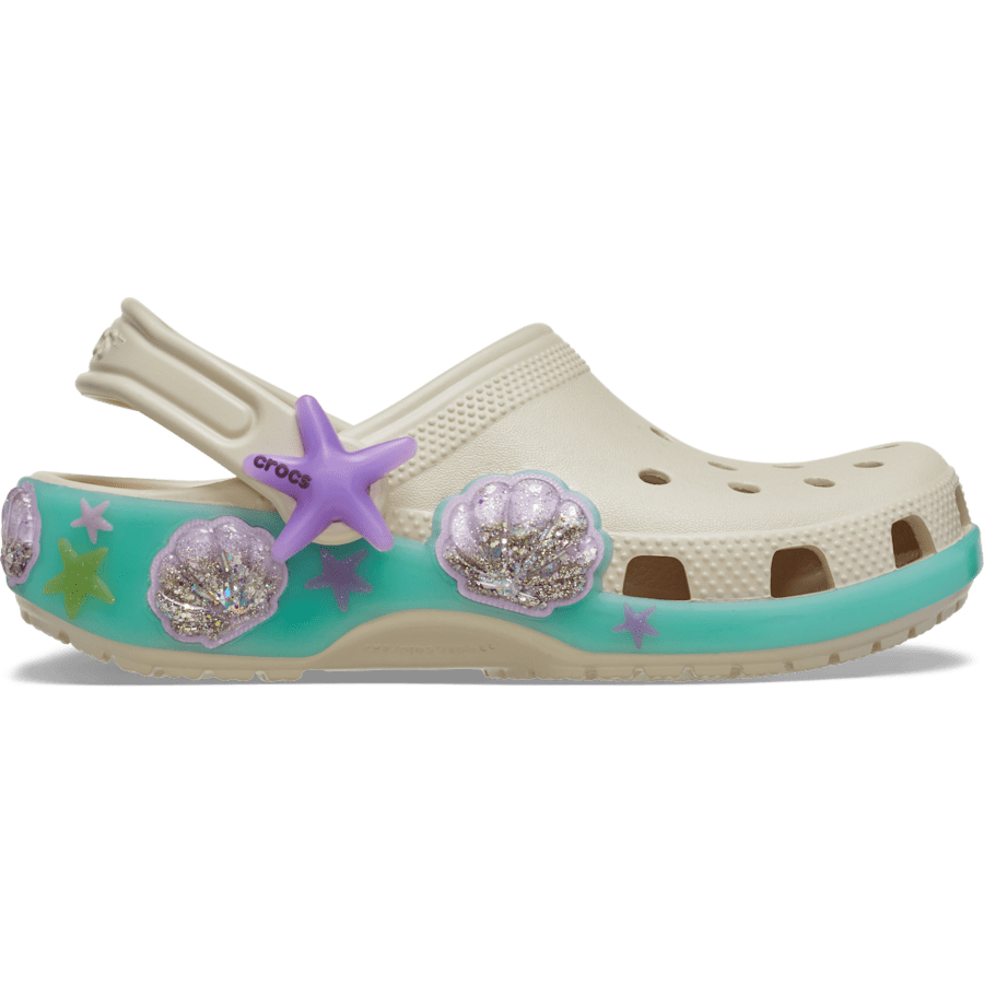 Frappé Toddler Classic Sea Sparkle Shaker Clog - Side - Crocs