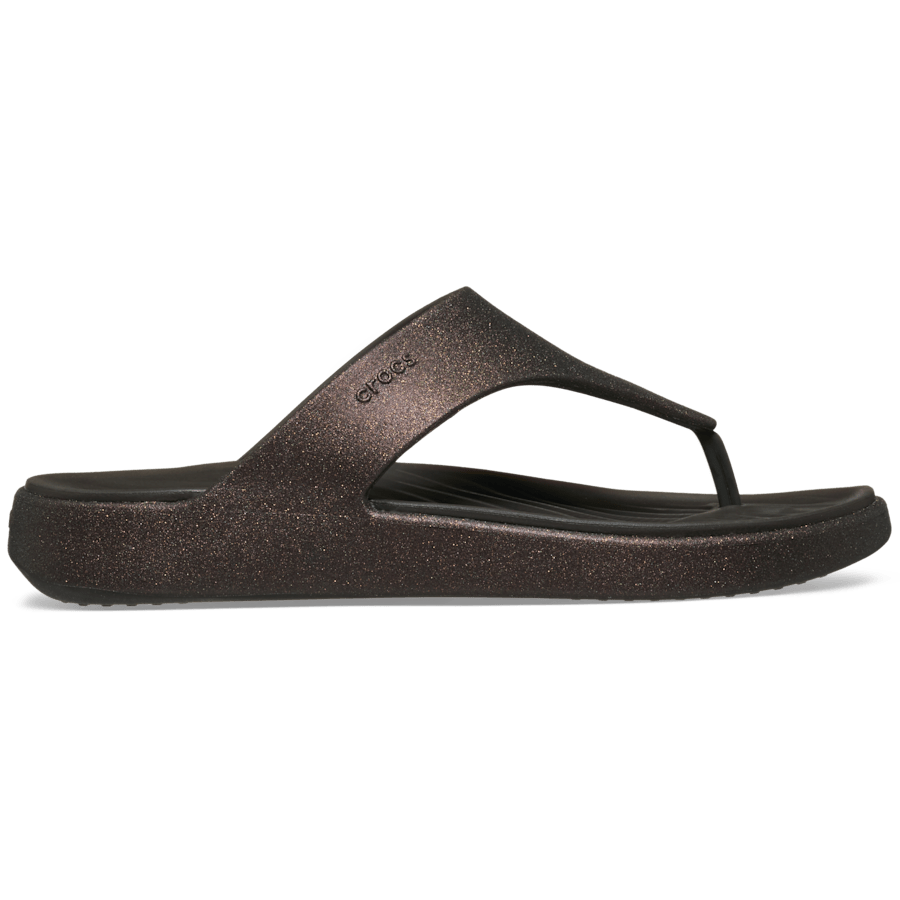 Crocs Getaway Triangle Glimmer Flip — Dark Cocoa