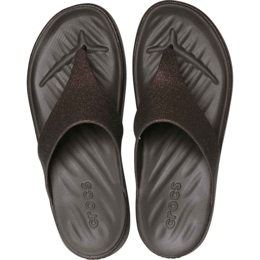 Crocs Getaway Triangle Glimmer Flip — Dark Cocoa