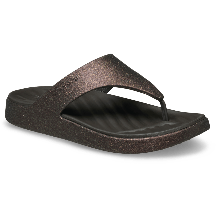 Crocs Getaway Triangle Glimmer Flip — Dark Cocoa
