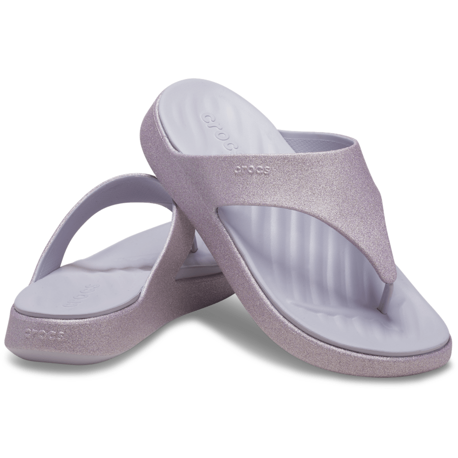 Crocs Getaway Triangle Glimmer Flip — Mauve Mist