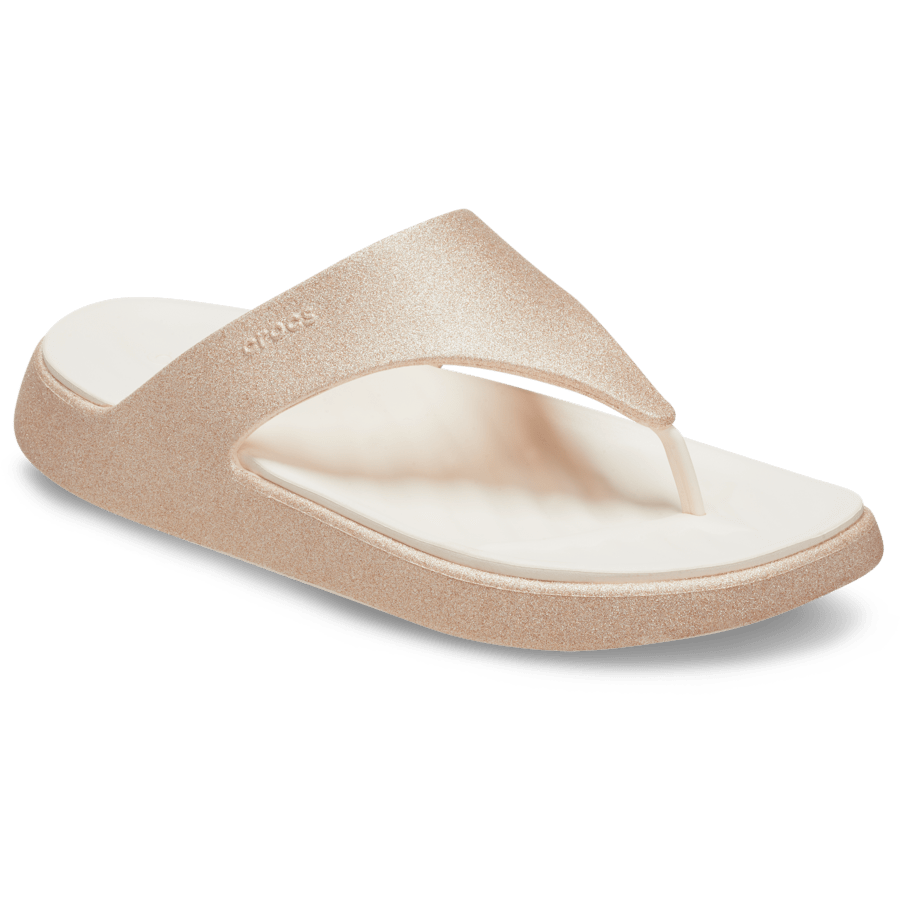 Crocs Getaway Triangle Glimmer Flip — Peach Ice