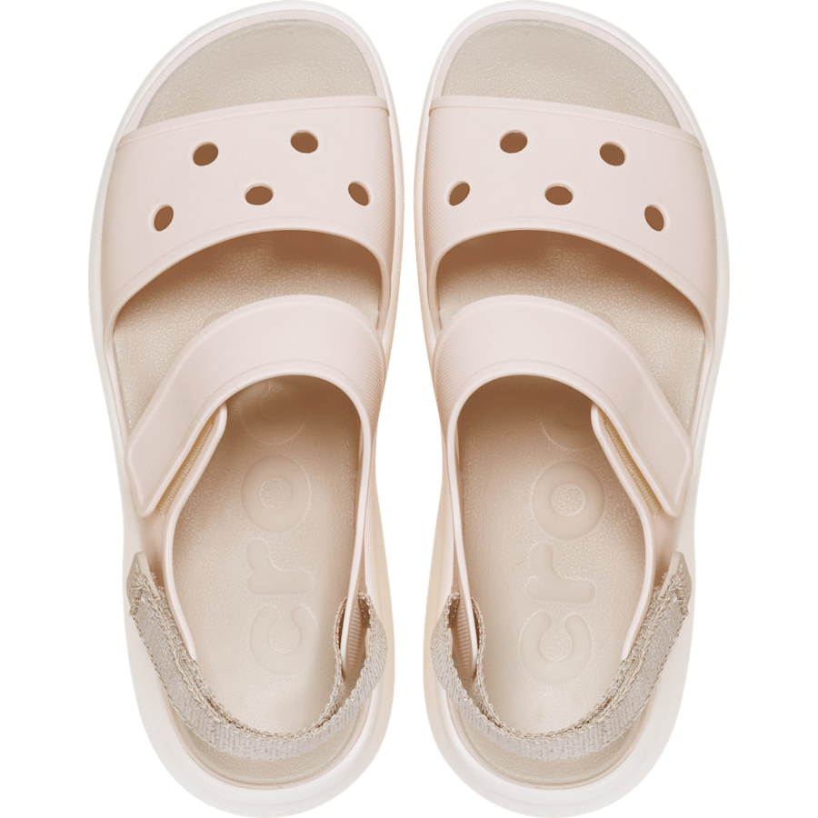 Peach Ice/Frappé/Chalk Soho Y Strap Shimmer Sandal - Top - Crocs