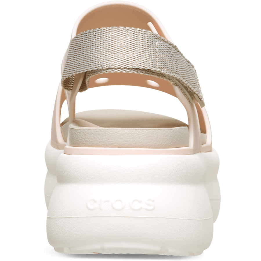 Peach Ice/Frappé/Chalk Soho Y Strap Shimmer Sandal - Back - Crocs