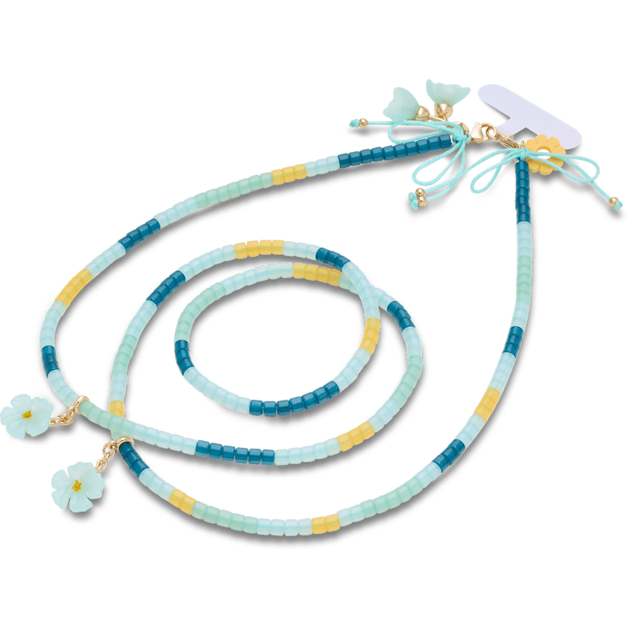 Floral and Pearl Crossbody Phone Chain - Charm view - Jibbitz Charms