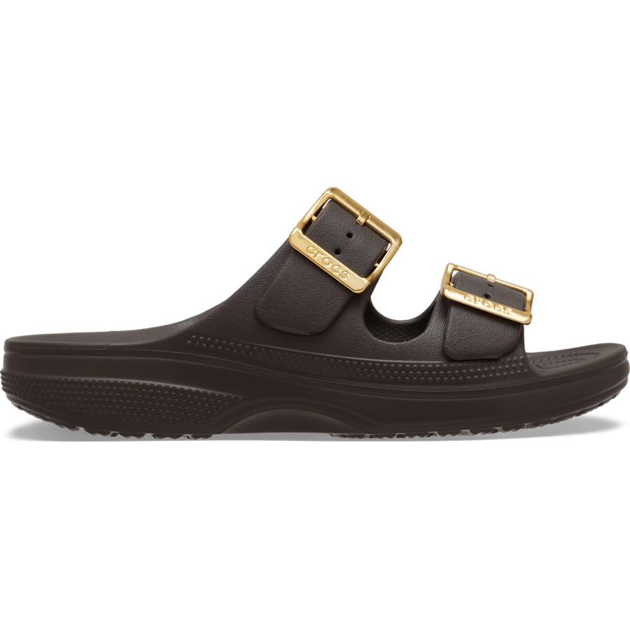 Espresso / Gold Saturday Metallic Buckle Sandal - Side - Crocs