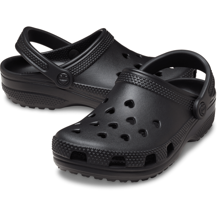 Crocs Classic Hearts Cut Out Clog — Black