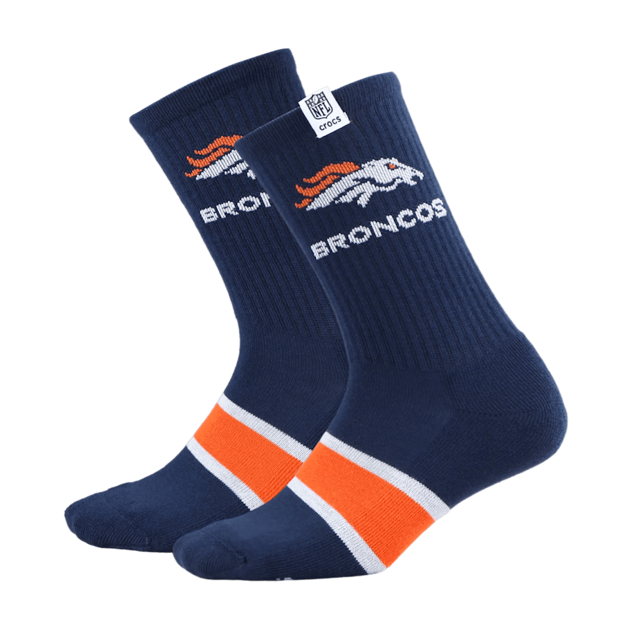 Multi NFL Denver Broncos Crocs Socks - Side - Crocs