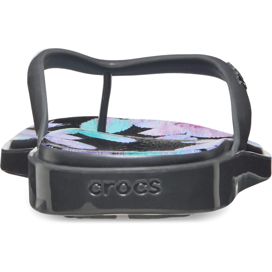 Crocs Miami Round Toe Dark Floral Flip — Black Sand